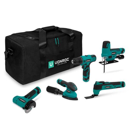 Gereedschap set 12V | Incl. 5 machines, 5 accu’s en toolbag, Doe-het-zelf en Verbouw, Gereedschap | Machine-onderdelen en Toebehoren