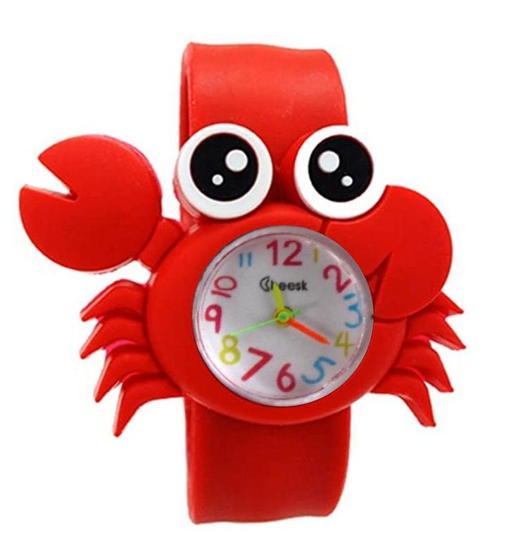 Fako - Kinderhorloge - Slap On Mini - Krab - Rood, Sieraden, Tassen en Uiterlijk, Horloges | Kinderen, Verzenden