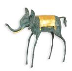 BRONZEN BEELD VAN EEN GROENE OLIFANT hoogte 28 cm, Verzenden