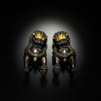 Prachtige grote set Chinese “foo dogs” 5 KG - Brons - Eind