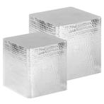 vidaXL Salontafel 2 st aluminium zilver, Huis en Inrichting, Tafels | Salontafels, Minder dan 50 cm, Verzenden, Nieuw, Metaal
