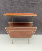 Bijzettafel - Teak, Messing - Lectuurbak, Antiek en Kunst