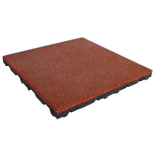 Rubber tegel 75 mm - 50 x 50 cm - Rood, Tuin en Terras, Tegels en Klinkers, Verzenden