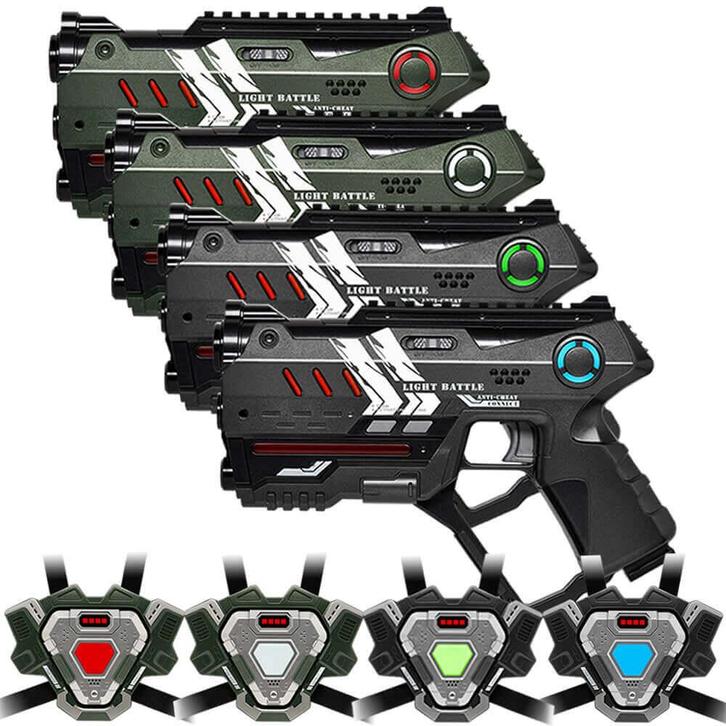 Light Battle Connect Lasergame set Metallic Groen/Grijs - 4, Kinderen en Baby's, Speelgoed | Buiten | Actiespeelgoed, Nieuw, Ophalen of Verzenden