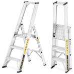 Ladder - huishoudtrap - 3 treden - aluminium - 47,5x75x12..., Doe-het-zelf en Verbouw, Ladders en Trappen, Ophalen of Verzenden