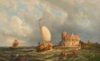 Pieter Cornellis Dommershuijzen (1834-1908) - Dutch fishing, Antiek en Kunst, Kunst | Schilderijen | Klassiek