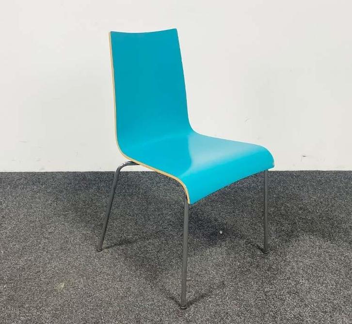 Van der Sluis Kantinestoel Turquoise | 85 x 44 x 54 cm, Huis en Inrichting, Stoelen, Gebruikt, Ophalen of Verzenden