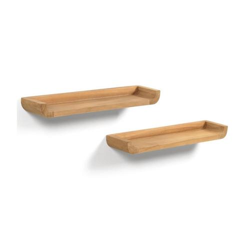 *WOONWINKEL* Kave Home Shamel Teak Hout Wandplanken Set Van, Huis en Inrichting, Kasten | Overige, Nieuw, Verzenden