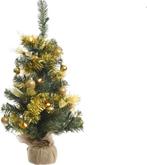 Miniboom jute zak pre-lit DIY 60 cm groen/goud (Overige), Verzenden