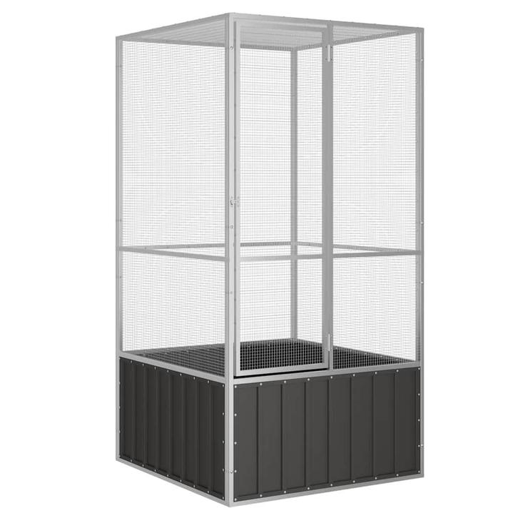 vidaXL Vogelkooi 111x107x211,5 cm gegalvaniseerd staal, Dieren en Toebehoren, Overige Dieren-accessoires, Nieuw, Verzenden