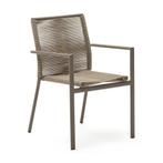 *WOONWINKEL* Kave Home Culip Tuinstoel Bruin Aluminium Met T, Tuin en Terras, Tuinsets en Loungesets, Verzenden, Nieuw