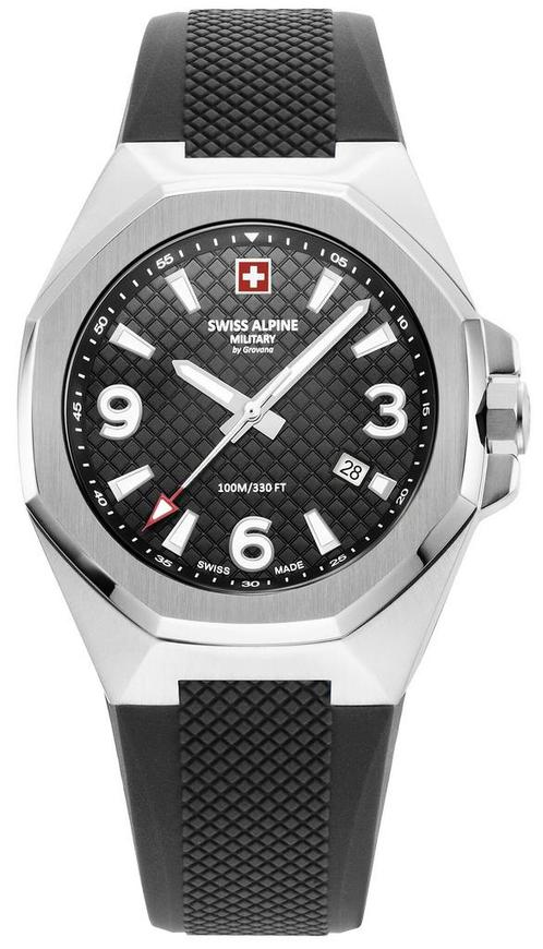Swiss Alpine Military 7005.1837 Typhoon horloge, Sieraden, Tassen en Uiterlijk, Horloges | Heren, Kunststof, Nieuw, Staal, Overige merken