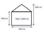 Premium Partytent PVC 4x10x2 mtr in Wit-Blauw (4x10 meter), Verzenden, Nieuw, 2 meter of meer, Partytent