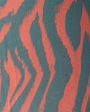 Viscose Zebra Petrol/Zalm, Hobby en Vrije tijd, Stoffen en Lappen, Roze, Nieuw