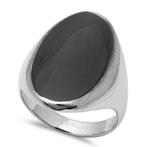 Zilveren grote zwarte ovale onyx steen ring, Sieraden, Tassen en Uiterlijk, Ringen, Verzenden, Nieuw, Zilver
