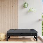 vidaXL Tuinvoetenbank 120x80 cm massief grenenhout zwart, Verzenden, Nieuw
