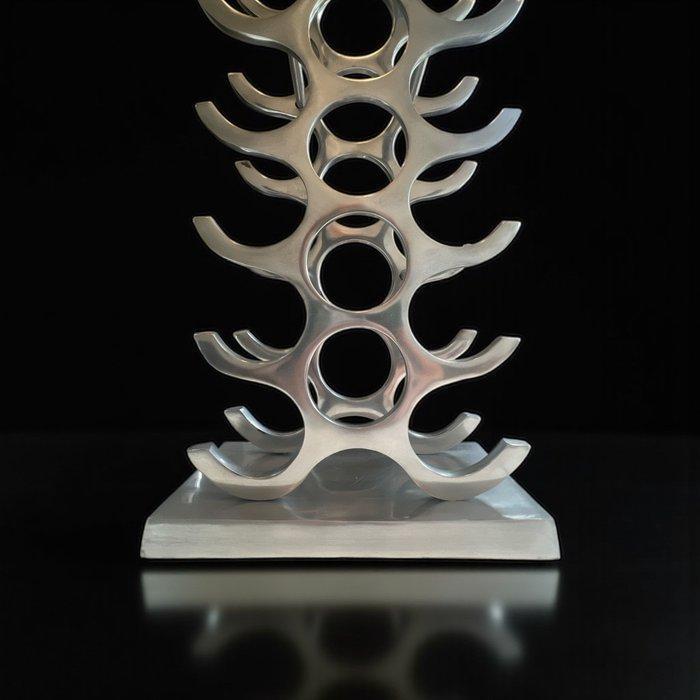Michael Noll - Wijnrek - Massief gepolijst aluminium, 27, Antiek en Kunst, Antiek | Meubels | Stoelen en Banken