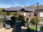 Grote Zweefparasol 350 x 350 antraciet / Parasol zwart 350, Tuin en Terras, Nieuw, Zweefparasol, Verstelbaar, Ophalen