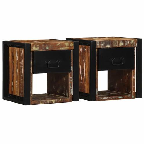 vidaXL Nachtkastjes 2st 40x35x40cm massief gerecycled hout, Huis en Inrichting, Slaapkamer | Nachtkastjes, Nieuw, Hout, Verzenden