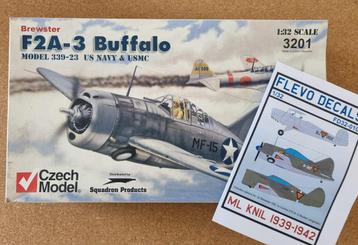 Czech Model 3201 Brewster F2A-3 Buffalo 1:32 + NL DECALS! beschikbaar voor biedingen