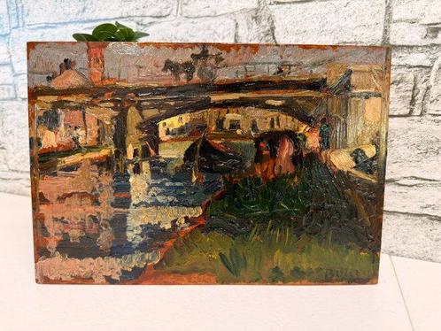 Anselmo Bucci (1887 –1955) - Milano Navigli (datato 1918), Antiek en Kunst, Kunst | Schilderijen | Klassiek