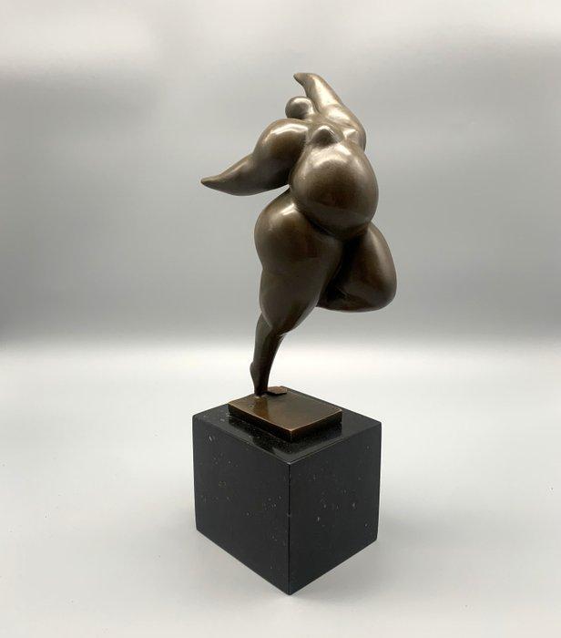 Beeldje - Fat Ballerina - Brons, Marmer, Antiek en Kunst, Kunst | Designobjecten