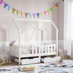 vidaXL Kinderbedframe met lades 80x170 cm massief grenenhout, Verzenden, Nieuw, Wit, Hout