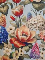 Art Nouveau bloemenstof met Hortensias en Tulpen -