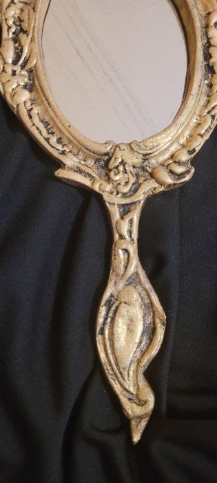 Handspiegel - Verguld brons - Handspiegel Rocaille, Antiek en Kunst, Curiosa en Brocante