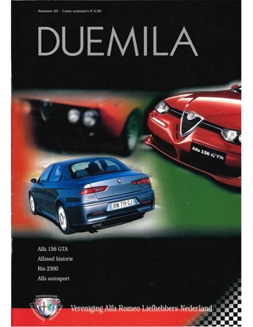 2002 ALFA ROMEO CLUB DUEMILA MAGAZINE 65 NEDERLANDS, Boeken, Auto's | Folders en Tijdschriften, Alfa Romeo