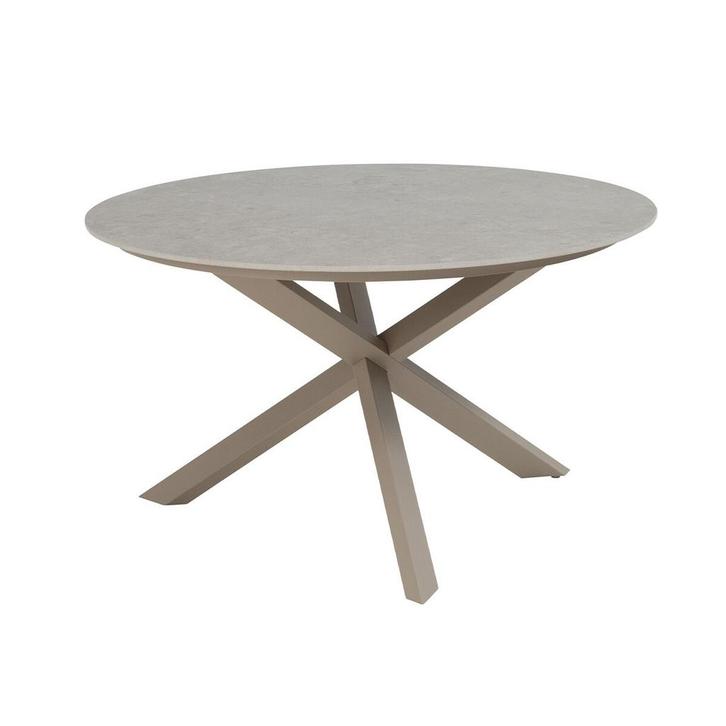 4 Seasons Prado tuintafel Ø130x75 cm- ceramic sabbia - latte, Tuin en Terras, Tuinsets en Loungesets, Verzenden