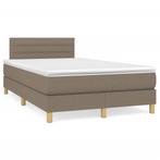 vidaXL Boxspring met matras stof taupe 120x190 cm, Verzenden, Nieuw, 190 cm of minder, Twijfelaar