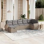 vidaXL 7-delige Loungeset met kussens poly rattan gemengd, Nieuw, Loungeset, 7 zitplaatsen, Verzenden