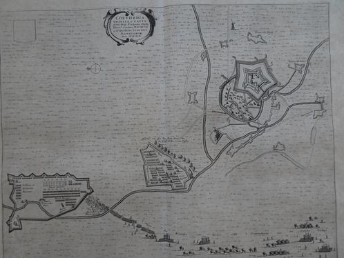 gravure beleg vesting Coevorden onder Maurits, W. Blaeu 1649, Antiek en Kunst, Kunst | Etsen en Gravures, Verzenden