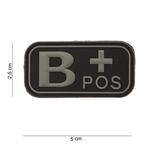 Patch Bloedgroep B positief, PVC met klittenband, Verzenden