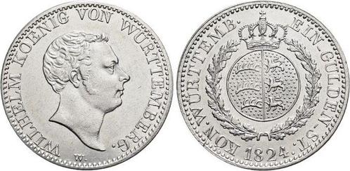 Gulden 1824 W Wuerttemberg Wilhelm I 1816-1864, Postzegels en Munten, Munten | Europa | Niet-Euromunten, Verzenden