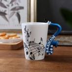 Keramiek mok Saxofoon blauw (Muziek, Mokken), Huis en Inrichting, Ophalen of Verzenden, Nieuw