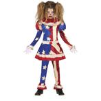 Horror Clown Halloween Kostuum Meisje Blauw Rood, Hobby en Vrije tijd, Feestartikelen, Nieuw, Verzenden