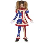 Horror Clown Halloween Kostuum Meisje Blauw Rood, Verzenden, Nieuw