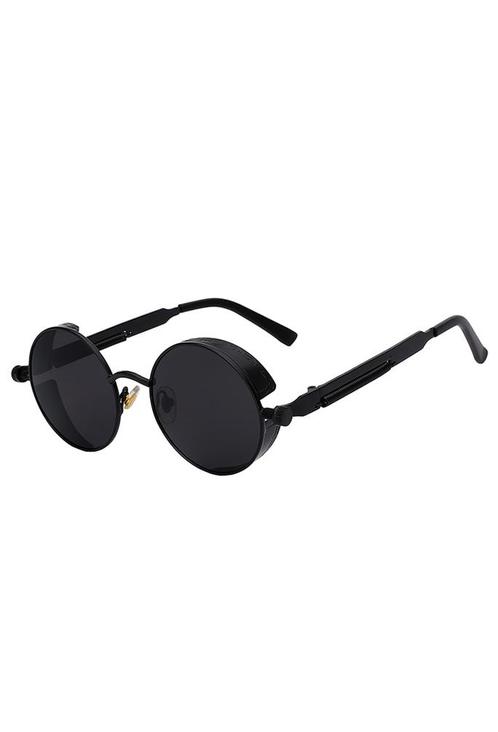 Ronde Zonnebril Steampunk Vintage Zwart Montuur Rond Zwarte, Sieraden, Tassen en Uiterlijk, Zonnebrillen en Brillen | Heren, Zwart