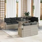 vidaXL Tuin Sofa Set met kussen 9 pcs Lichtgrijs 100 x 55 x, Tuin en Terras, Tuinsets en Loungesets, Verzenden, Nieuw, Rotan