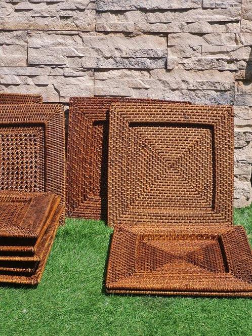 Bord (14) - Rattan - Rotan onder borden, Antiek en Kunst, Antiek | Keukenbenodigdheden