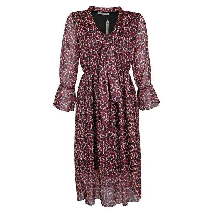 Rinascimento • rode jurk met luipaard motief • XS, Kleding | Dames, Jurken, Rood, Nieuw, Maat 34 (XS) of kleiner, Verzenden