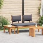 vidaXL 2-delige tuinbankset van massief teakhout, Tuin en Terras, Verzenden, Nieuw, Hout