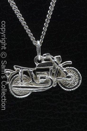 Zilveren Italiaanse motor met ruwe banden ketting hanger, Sieraden, Tassen en Uiterlijk, Kettinghangers, Verzenden