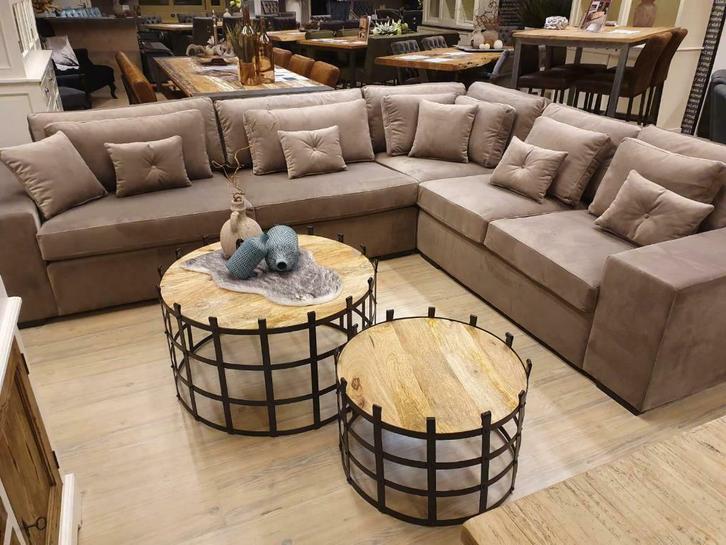 !Ruim Aanbod Landelijke Industriele Banken Gratis Bezorging!, Huis en Inrichting, Banken | Bankstellen, Nieuw, Leer, Stof, Ophalen of Verzenden