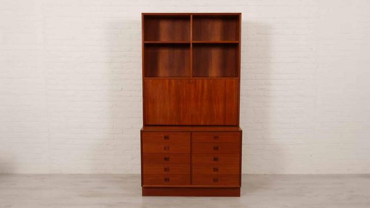 Vintage highboard | Boekenkast | Secretaire | Brouer, Huis en Inrichting, Kasten | Secretaires, Ophalen of Verzenden
