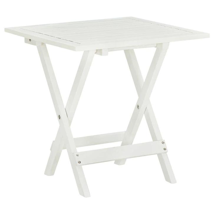 Klaptafel Acaciahout Wit 46x46cm - Retourdeal - Tuin, Tuin en Terras, Tuintafels, Vierkant, Nieuw, Hout, Ophalen of Verzenden