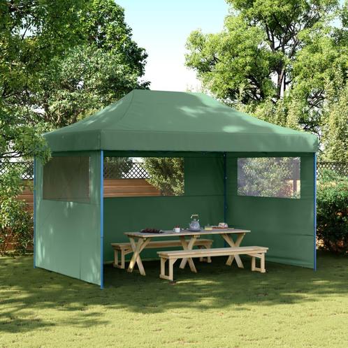 vidaXL Partytent inklapbaar pop-up met 3 zijwanden groen, Tuin en Terras, Partytenten, Partytent, Nieuw, Verzenden