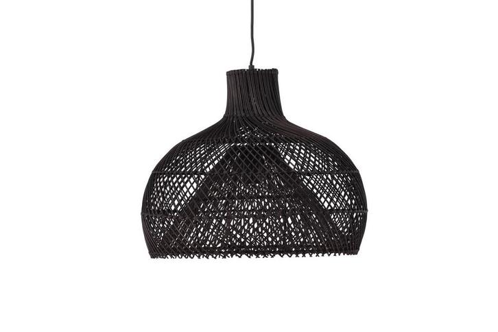 Hanglamp - Embla - 45 cm - Zwart - Rattan - Jörn, Huis en Inrichting, Lampen | Hanglampen, Verzenden